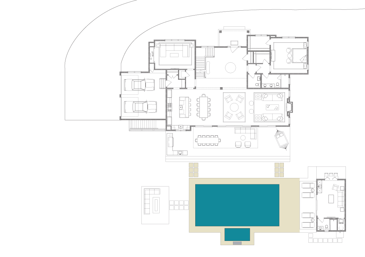 Swimming Pool & Spa – Backyard - Hamptons Luxury Stay