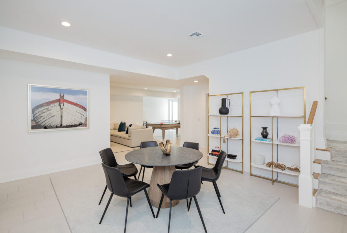 Game Table With View To Lounge & Stairs - Lower Level