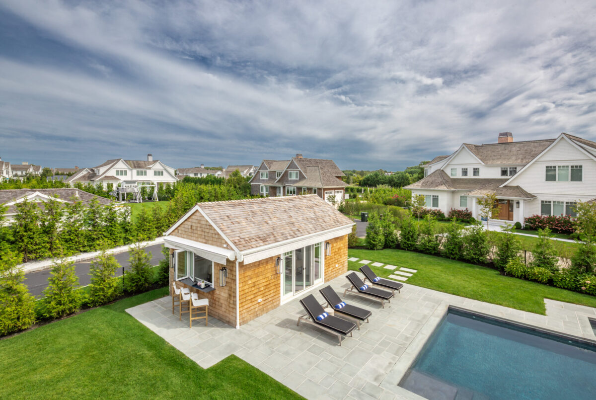 Pool House Arial View – Backyard