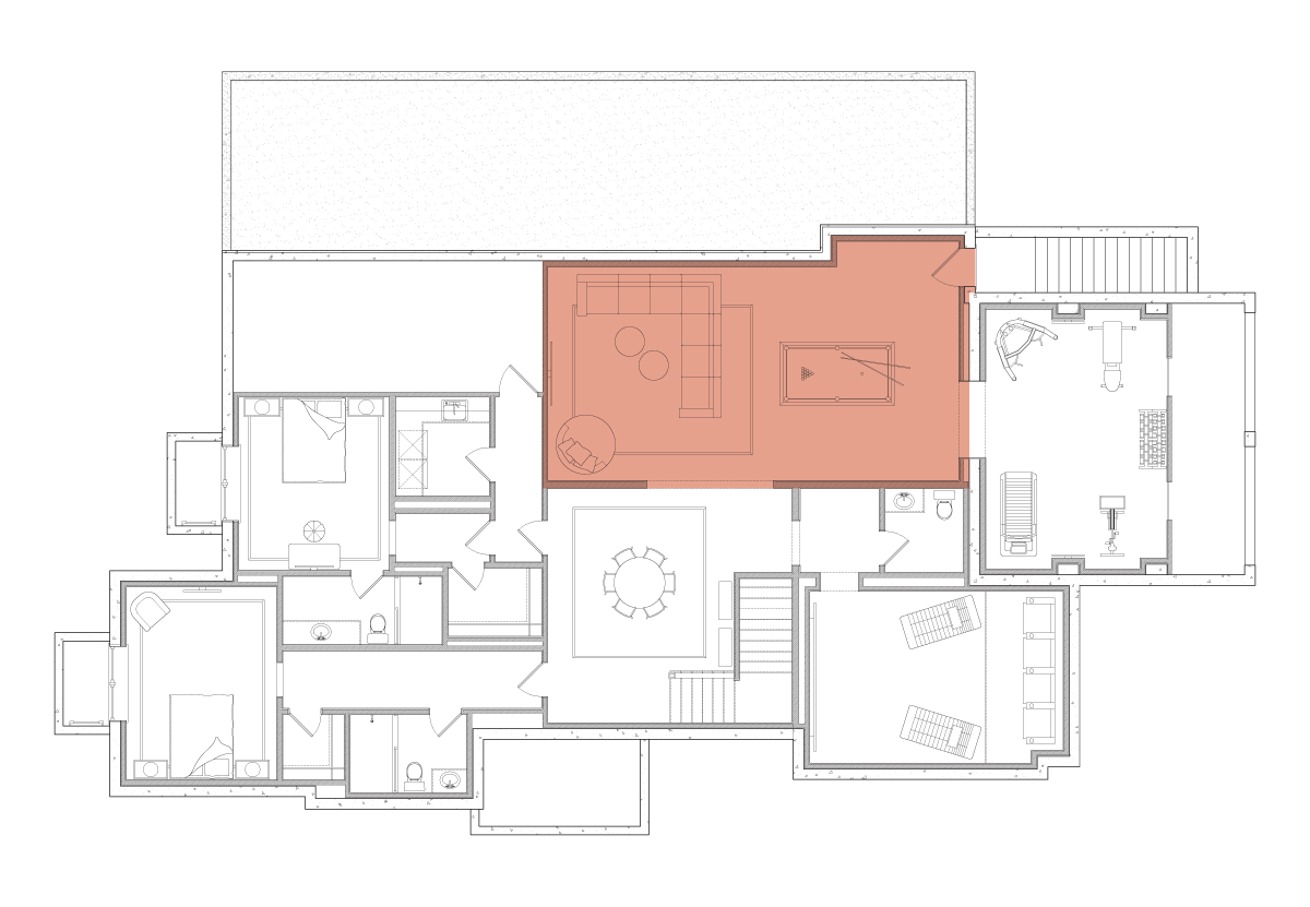 Game Room & Pool Table - Lower Level - Hamptons Luxury Stay