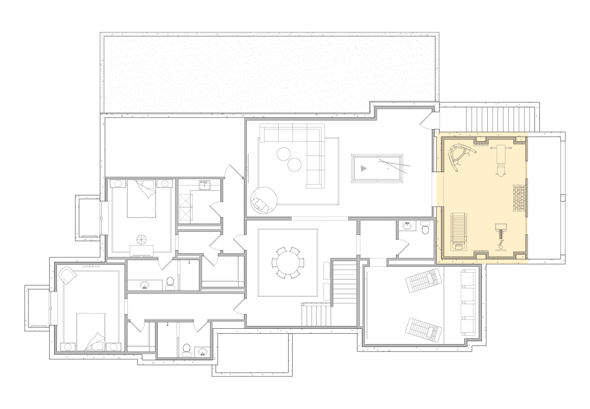 Gym - Lower Level - Hamptons Luxury Stay