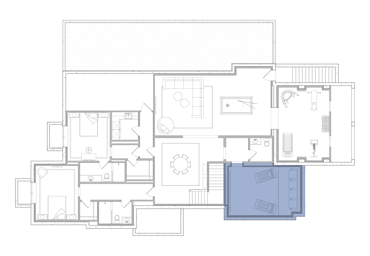 Theater - Lower Level - Hamptons Luxury Stay